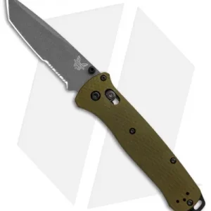 Benchmade Bailout AXIS Lock Knife Green Aluminum (3.4″ Gray Serr) 537SGY-1