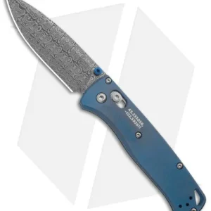 Benchmade Bugout AXIS Lock Knife Blue Titanium (3.2″ Damasteel) 535-2204