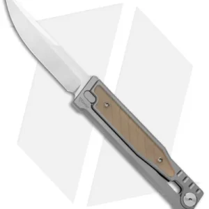 Reate EXO Drop Point Gravity Knife Titanium/Amber Ultem (3.75″ Satin/SW ELMAX)