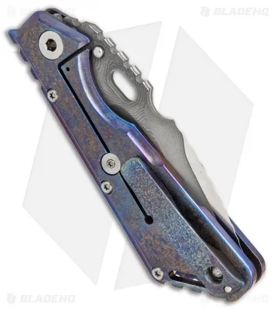 Mick Strider Custom MSC XL Tanto Knife Blue Stippled Ti (4.25″ San Mai) 2017-3 - Image 3