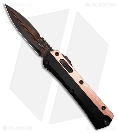 Microtech Marfione Custom Glykon OTF Auto Knife Black (3.75″ Tiger Mai Damascus)