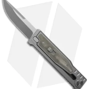 Reate EXO-M Drop Point Gravity Knife Titanium/Green Micarta (2.95″ SW)