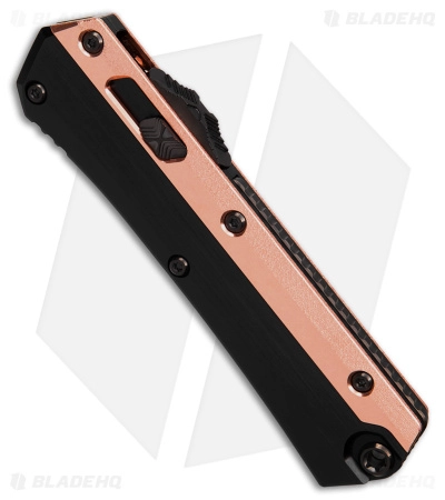 Microtech Marfione Custom Glykon OTF Auto Knife Black (3.75″ Tiger Mai Damascus) - Image 2