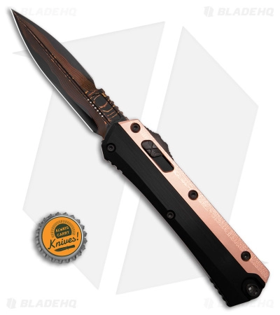 Microtech Marfione Custom Glykon OTF Auto Knife Black (3.75″ Tiger Mai Damascus) - Image 4